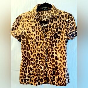Express Animal Print Button-Down Shirt